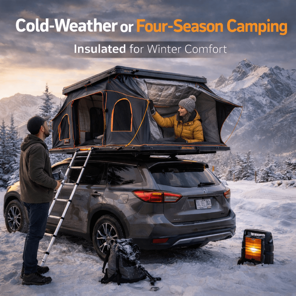 JOYINRUTE Rooftop Tent Hard Shell - Cold-Weather or Four-Season Camping