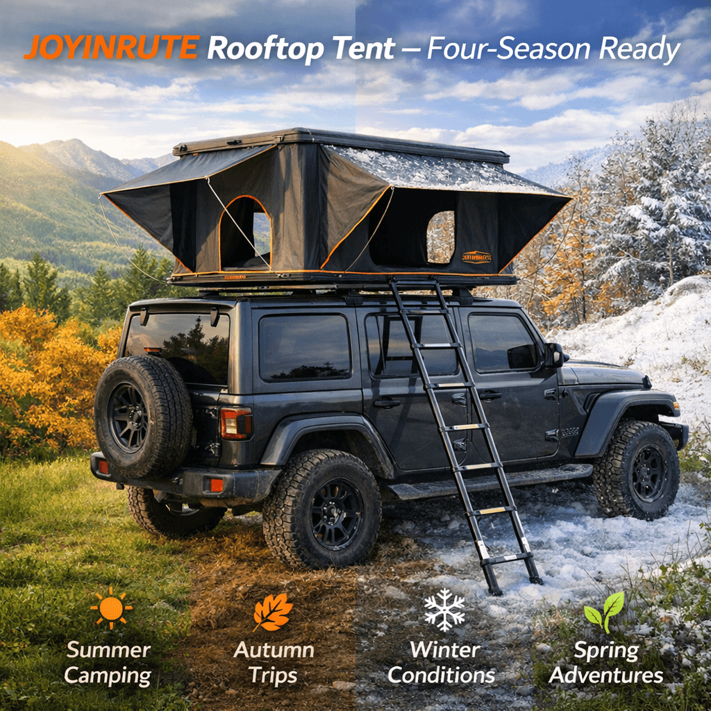 JOYINRUTE Rooftop Tent Hard Shell - Four-Season Use Configuration