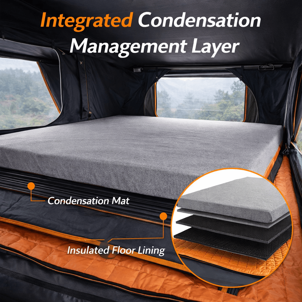 JOYINRUTE Rooftop Tent Hard Shell - Integrated Condensation Management Layer