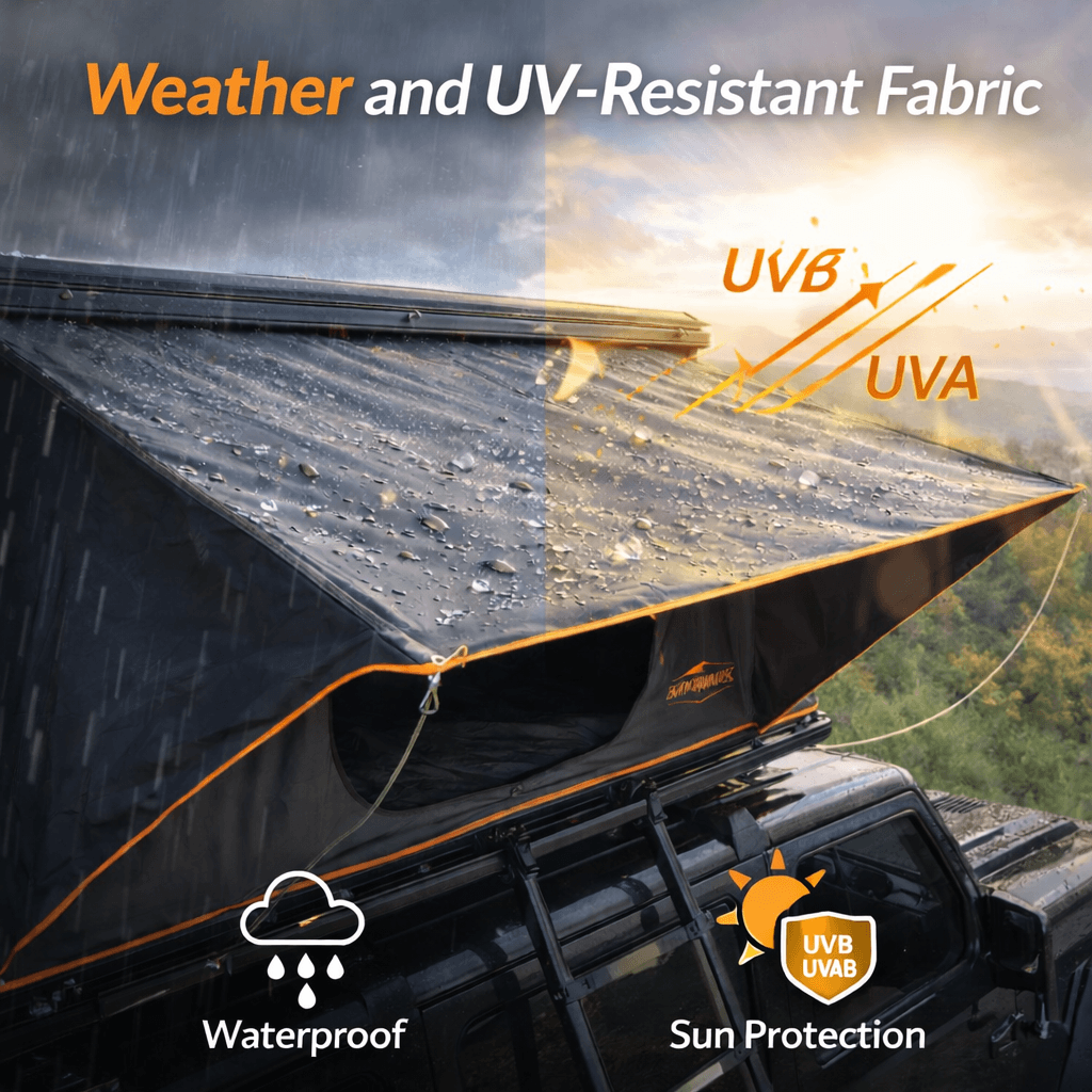 JOYINRUTE Rooftop Tent Hard Shell - Weather and UV-Resistant Fabric
