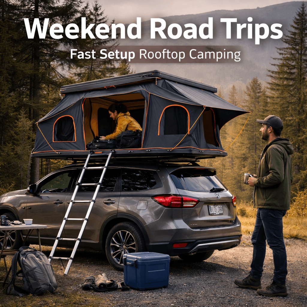 JOYINRUTE Rooftop Tent Hard Shell - Weekend Road Trips and Short Camping Stops