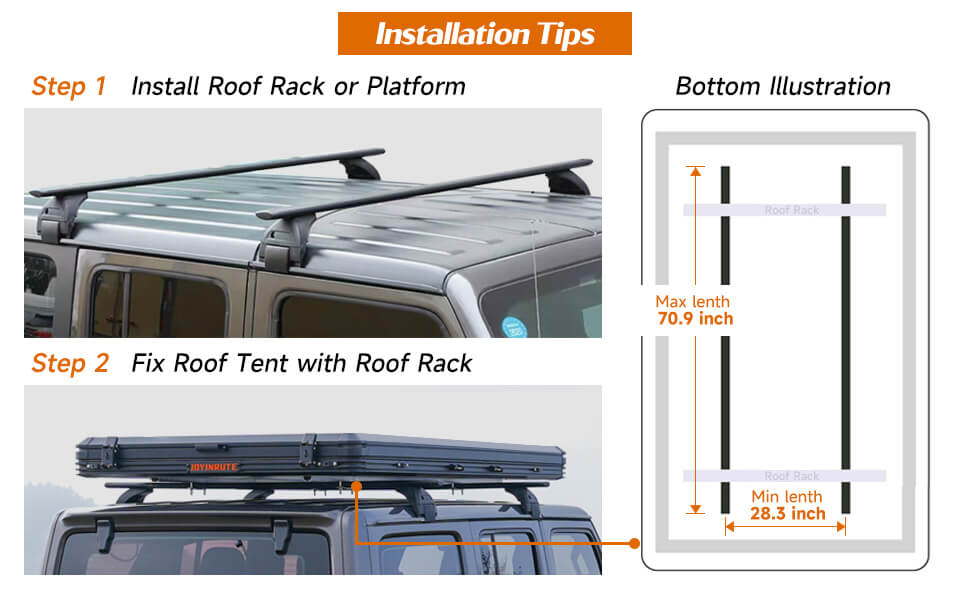 JOYINRUTE Rooftop Tent Hard Shell 